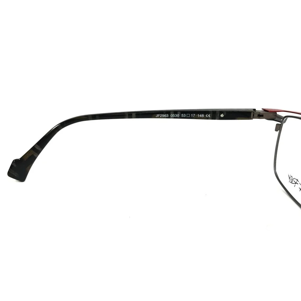 J.F. Rey Eyeglasses Frames JF2963 0530 Brown Blue Gray Red Rectangle 53-17-148